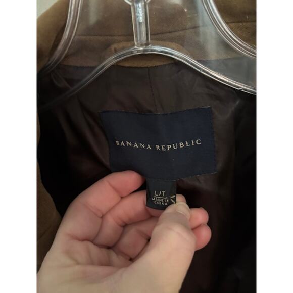 Banana Republic Mens Pea Coat Trenchcoat Moleskin Overcoat Large Tall Long - Picture 5 of 8